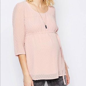 Swiss dot maternity blouse